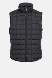 Gilet In Technical Fabric With Goose Down, Navy blue, hi-res