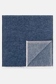 Scarf Micro Structured Jacquard Wool, Blue, thumb, 1