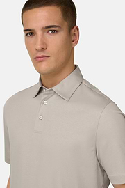 Polo In Misto Seta, Sabbia, thumb, 4