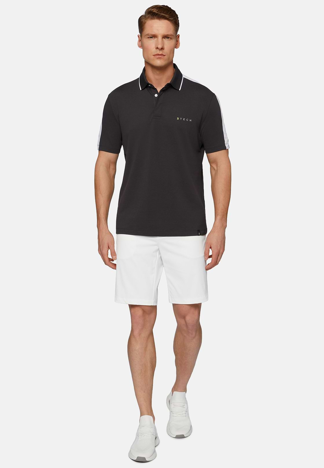 High-Performance Piqué Polo Shirt, Black, hi-res