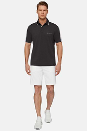 High-Performance Piqué Polo Shirt, Black, hi-res