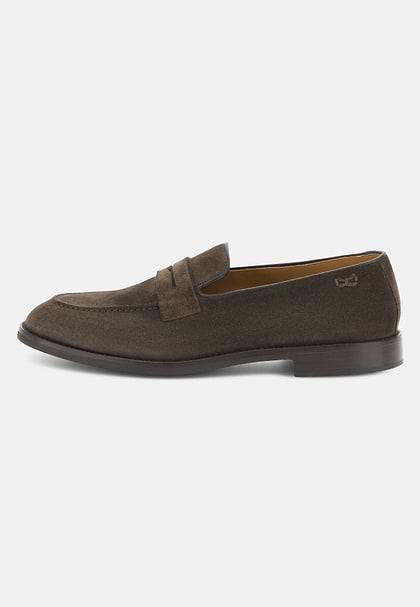 Suede Loafers, Brown, hi-res