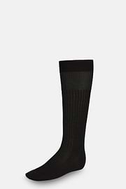 Ribbed Cotton Socks, Black, hi-res