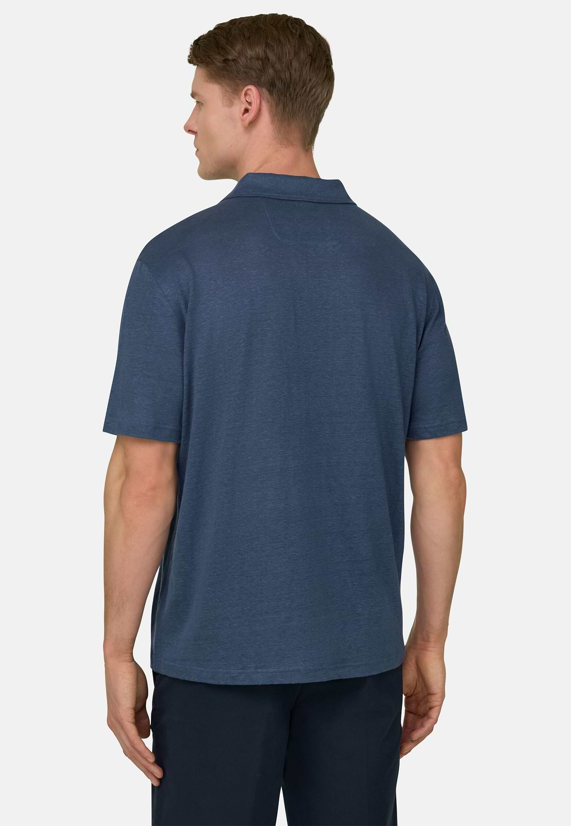 Polo En Jersey De Lin Extensible, Air-bleu, hi-res, 3