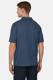 Polo En Jersey De Lin Extensible, Air-bleu, thumb, 3