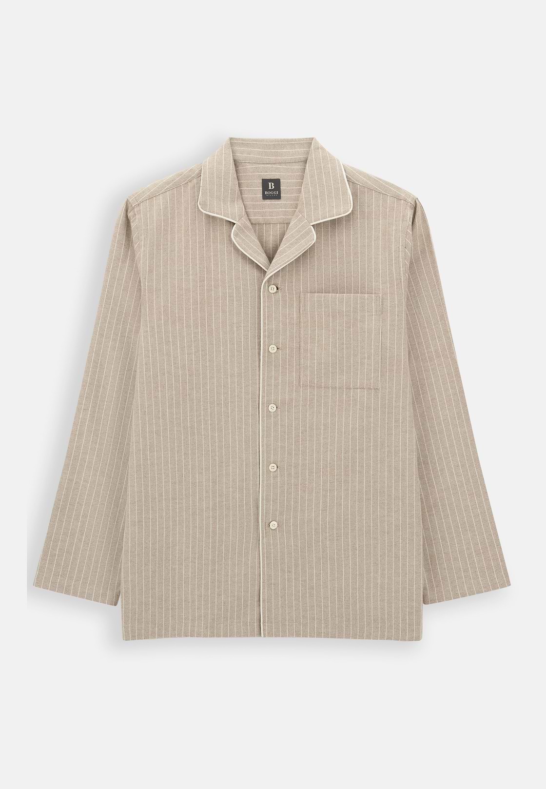 Pajama Pinstripe Cotton Flannel, Biscuit, hi-res, 5
