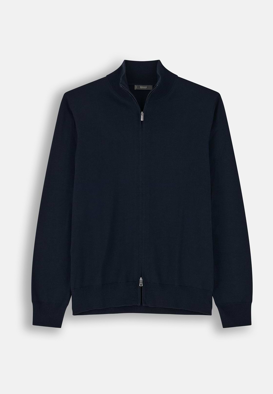 Full-Zip-Pullover aus extrafeiner Merinowolle, Navy blau, hi-res, 5