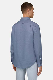 Hemd Aus Leinen Regular Fit, Indigo, thumb, 3