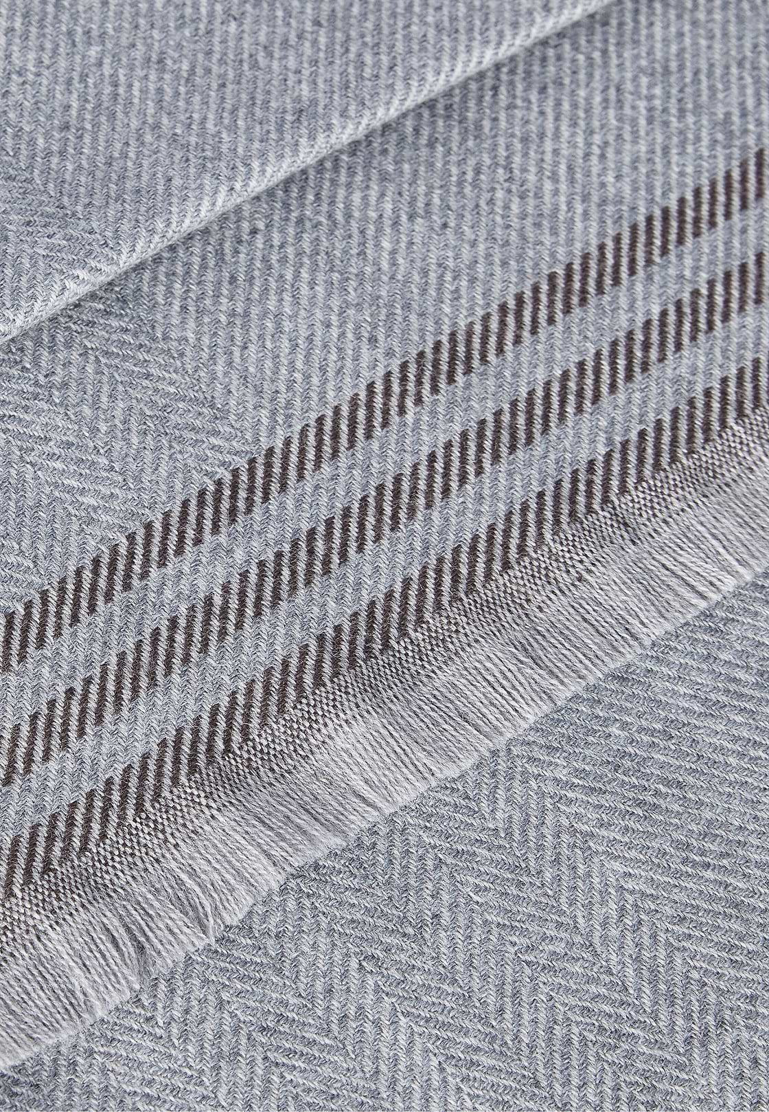 Drill Wool Scarf, Grey, hi-res