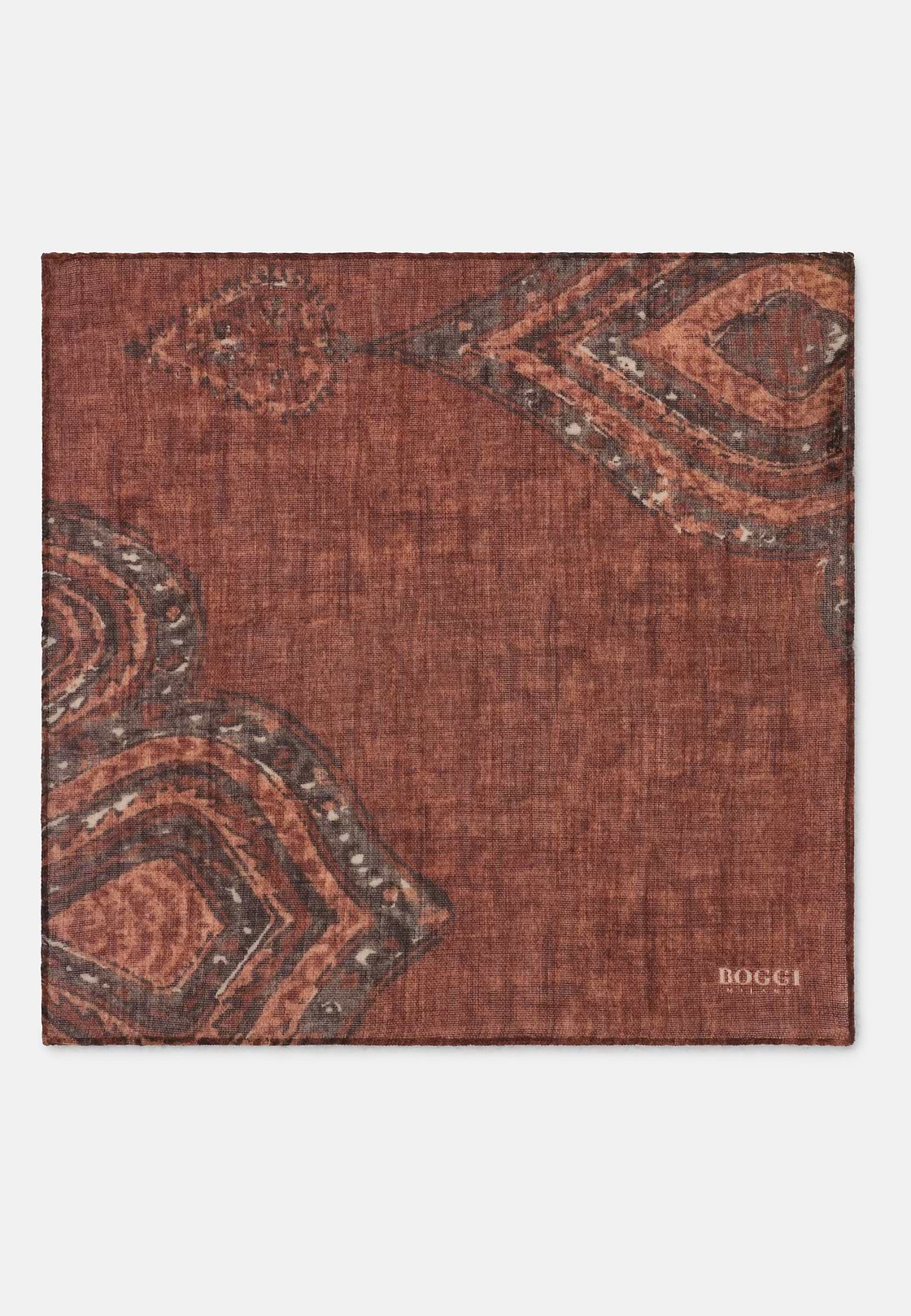 Pocket Square Macro Pattern Print Wool, Rot, hi-res, 2