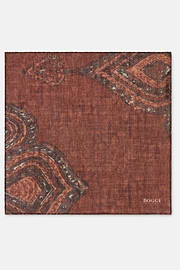 Pocket Square Macro Pattern Print Wool, Rot, thumb, 2
