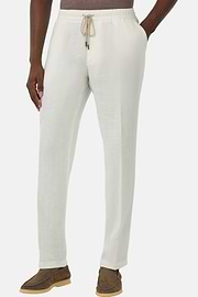 City Linen Trousers, White, hi-res
