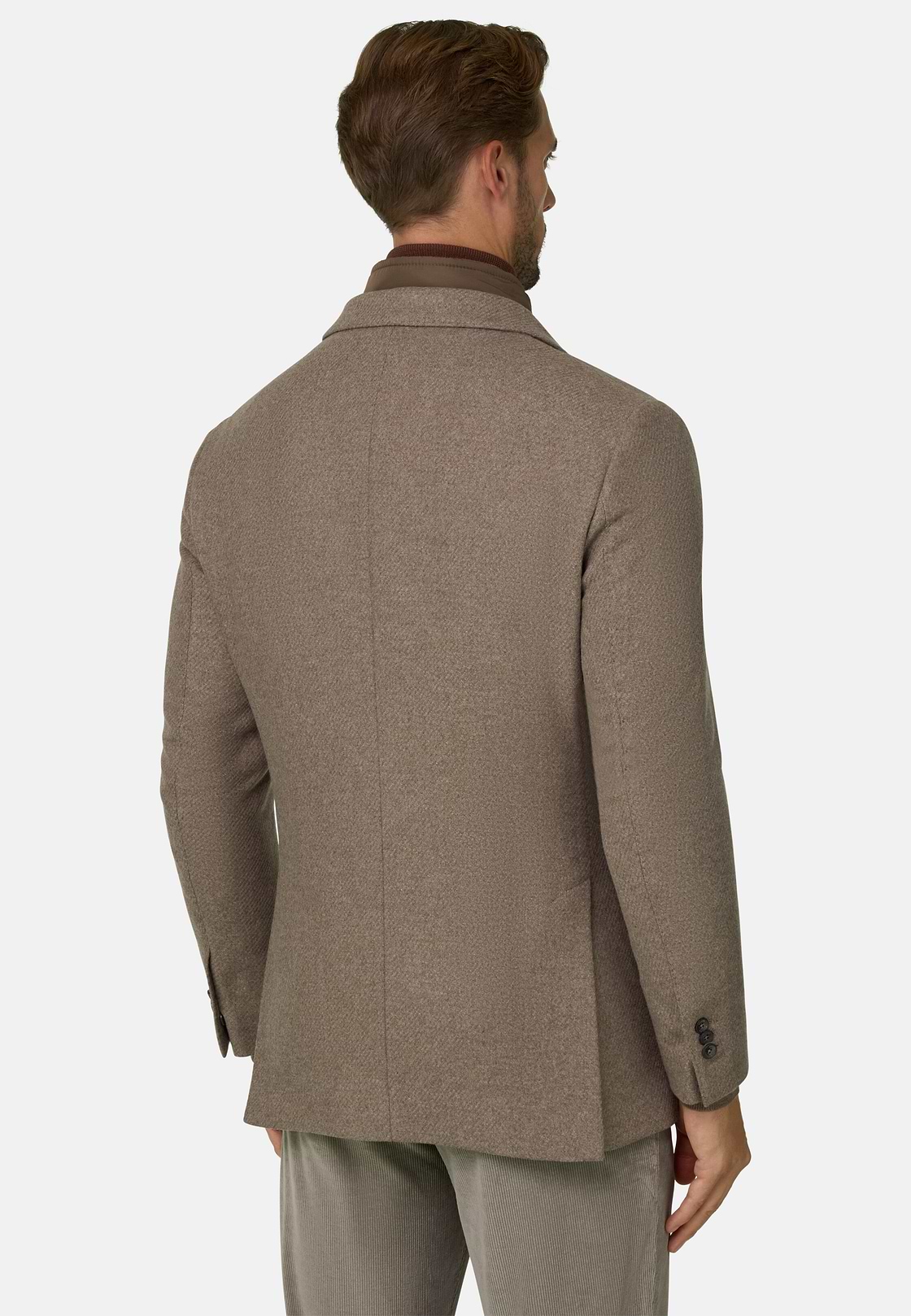 Blazer in Wool Blend with Removable Bib, Taupe, hi-res, 3