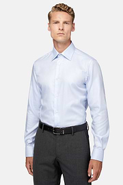 Hemd aus Baumwoll-Twill Regular Fit, Hellblau, hi-res