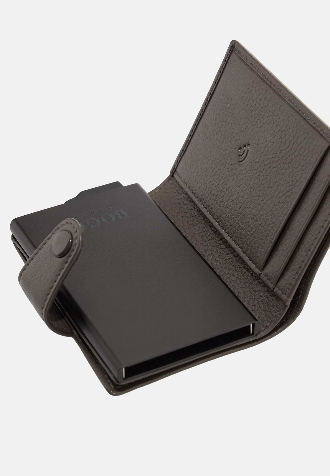 Leather Credit Card Holder, Taupe, hi-res