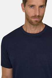 T-Shirt aus diagonalem Baumwoll-Mischgewebe B Tech, Navy blau, thumb, 3