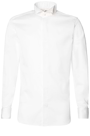 Camicia da smoking in cotone tailored fit, , thumb, 2