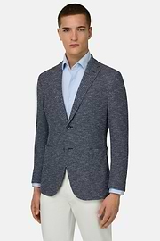 Giacca Resca In Misto Cotone, Navy, thumb, 1