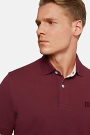 Cotton Piqué Polo Shirt, Burgundy, hi-res