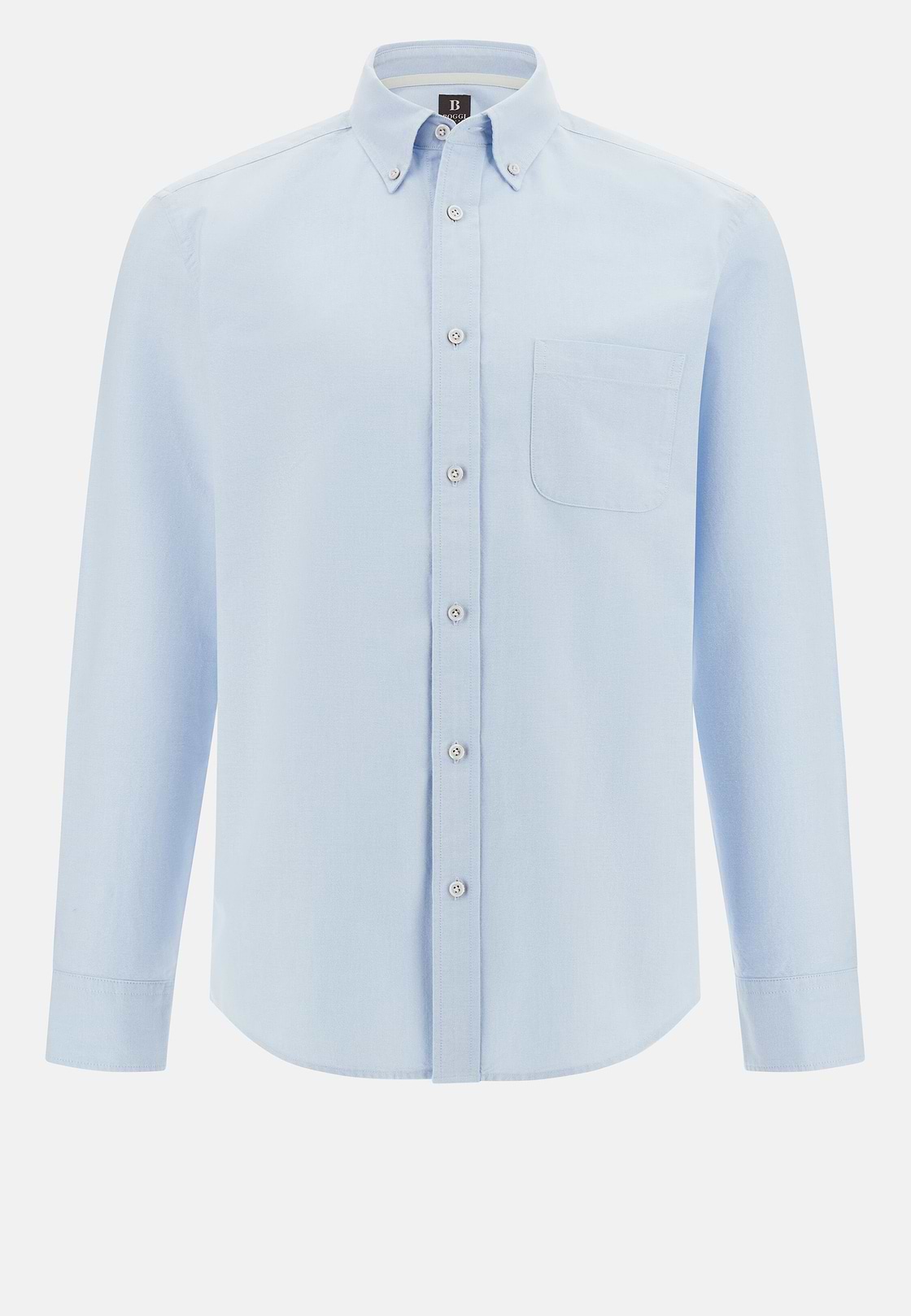 Regular Fit Oxford Cotton Shirt, Light Blue, hi-res