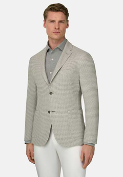Giacca Micro Struttura In Misto Cotone E Lino B Jersey