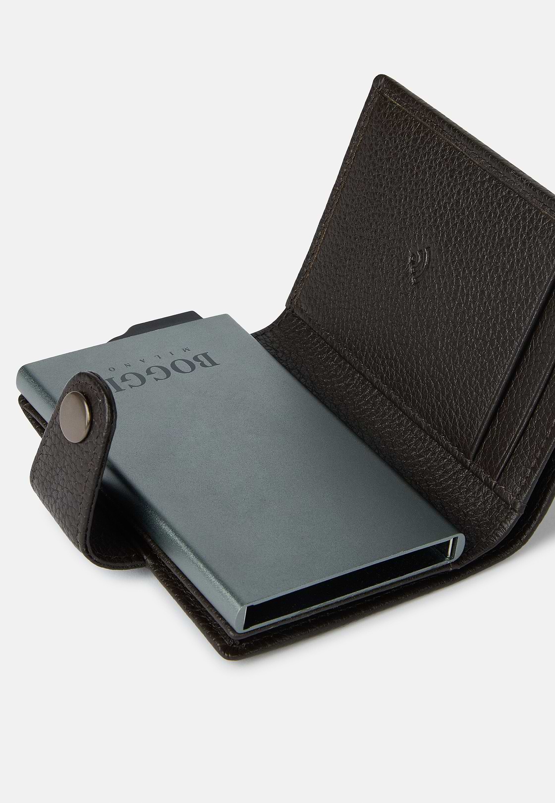 Leather Credit Card Holder, Black, hi-res