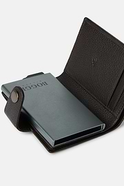 Leather Credit Card Holder, Black, hi-res