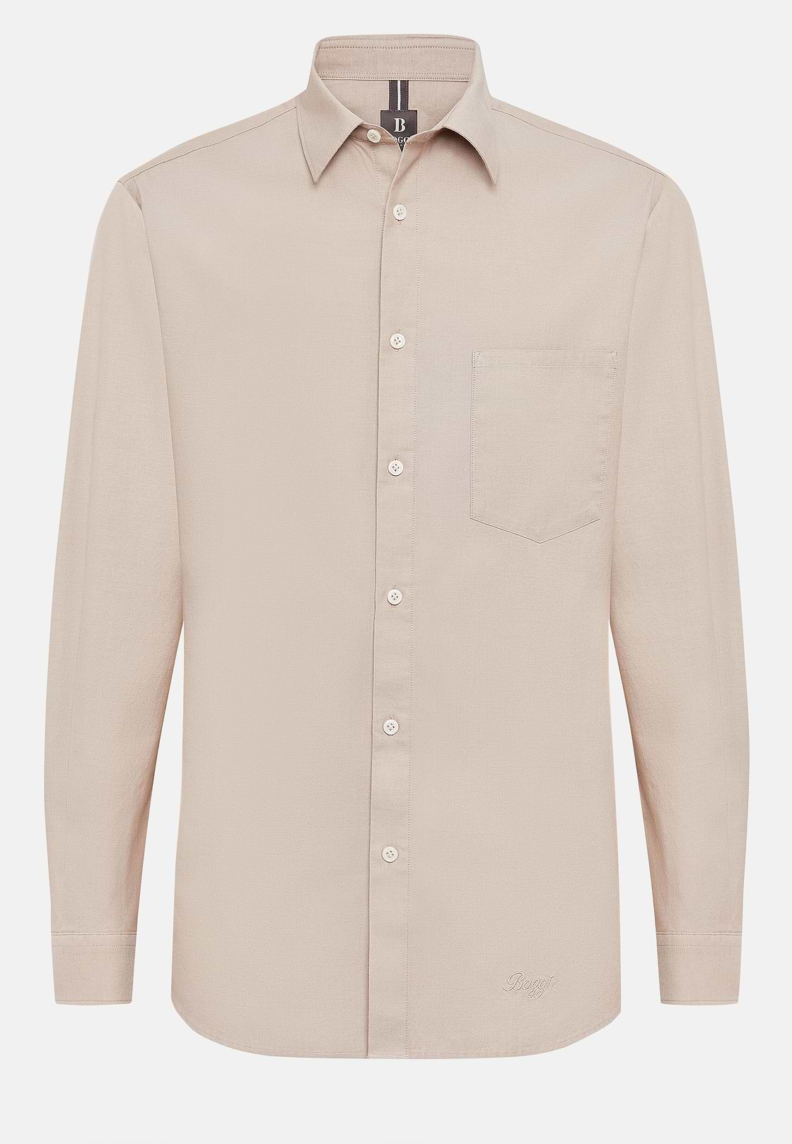 Regular Fit Cotton Shirt, Beige, hi-res