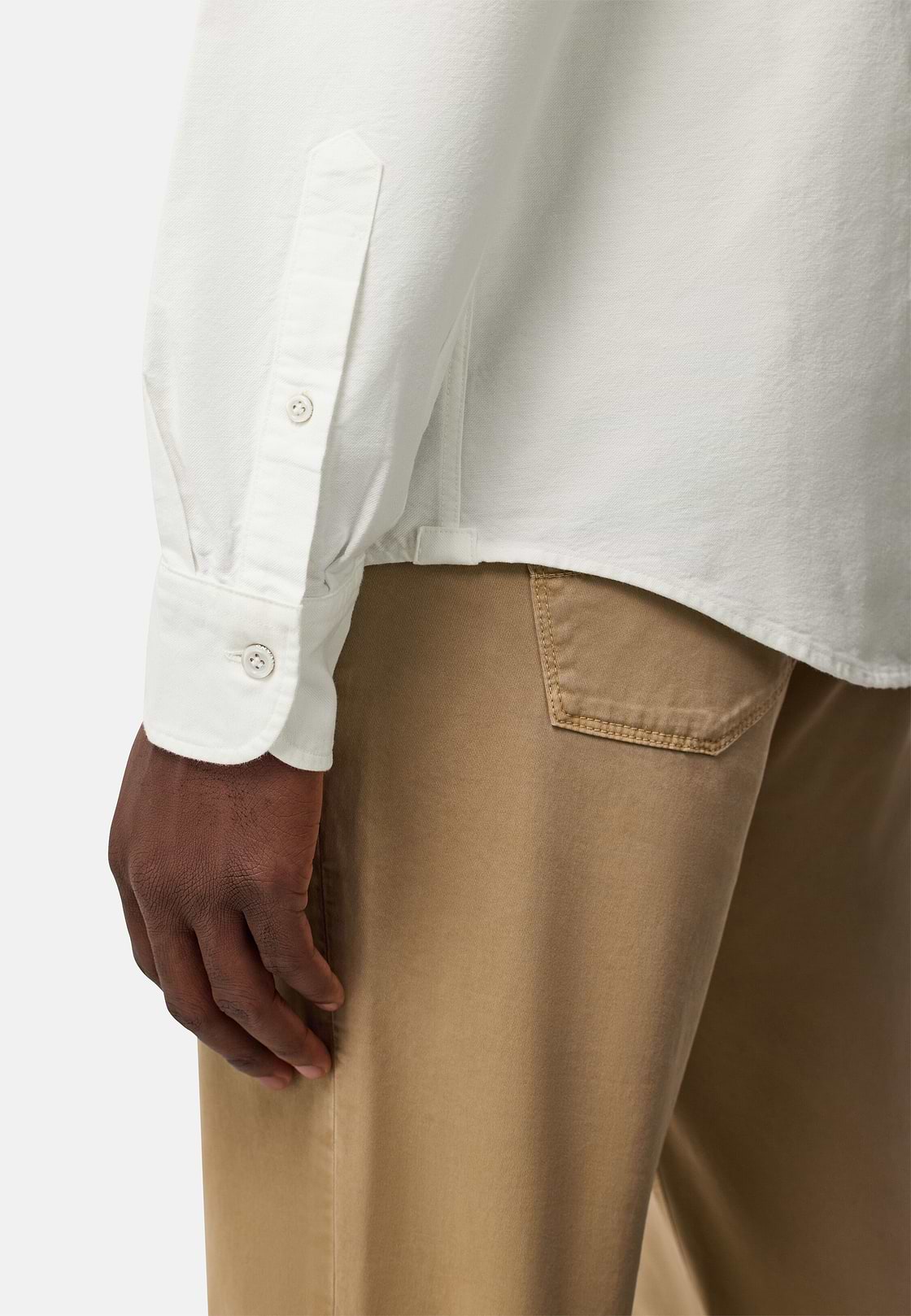 Regular Fit Oxford Cotton Shirt, White, hi-res