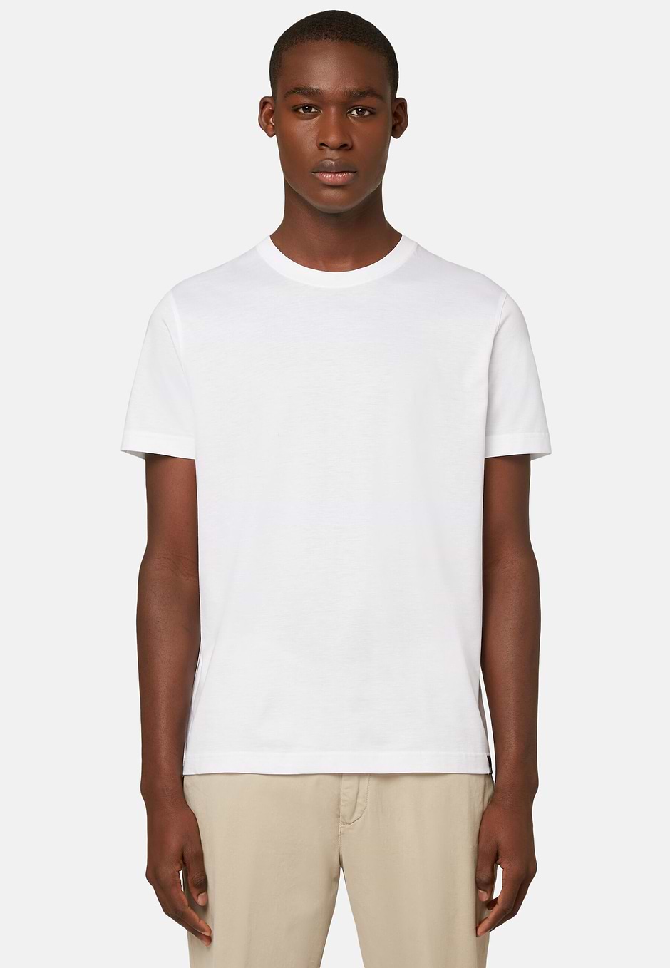Pima Cotton Charcoal T-shirt, White, hi-res