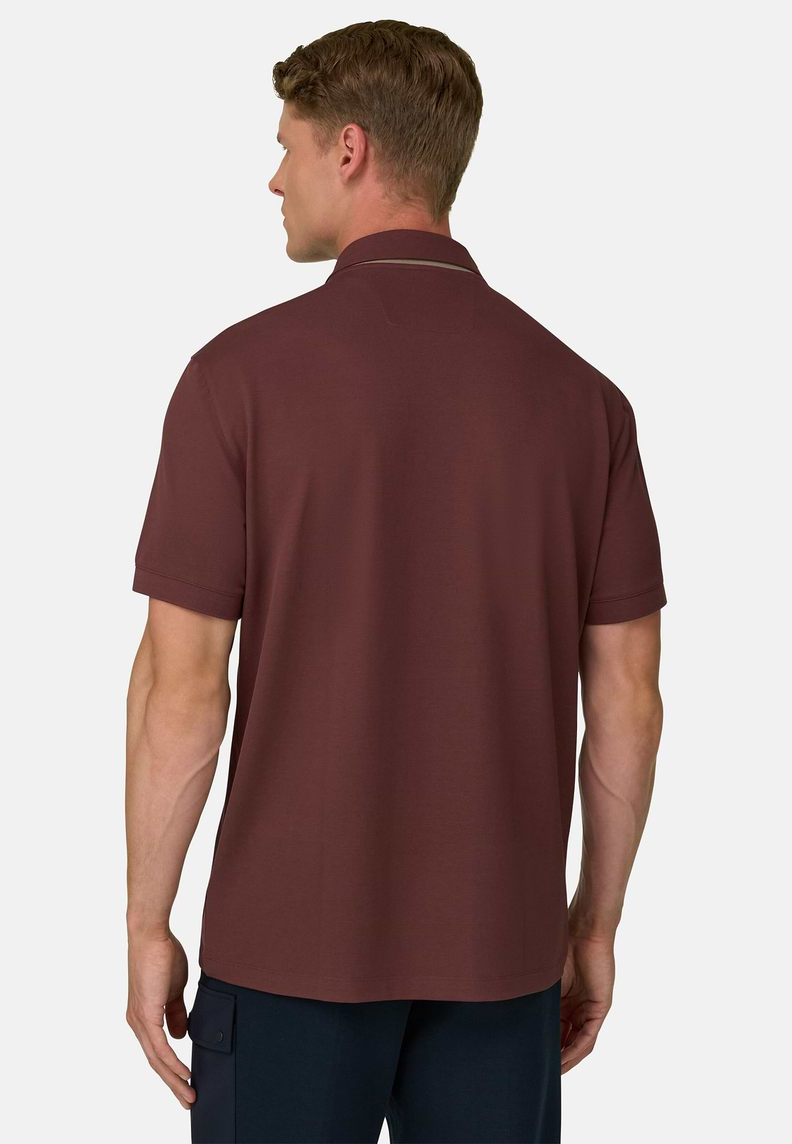 Polo aus Stretchgewebe Piqué Mischgewebe Cool Jade, Rosso, hi-res, 4
