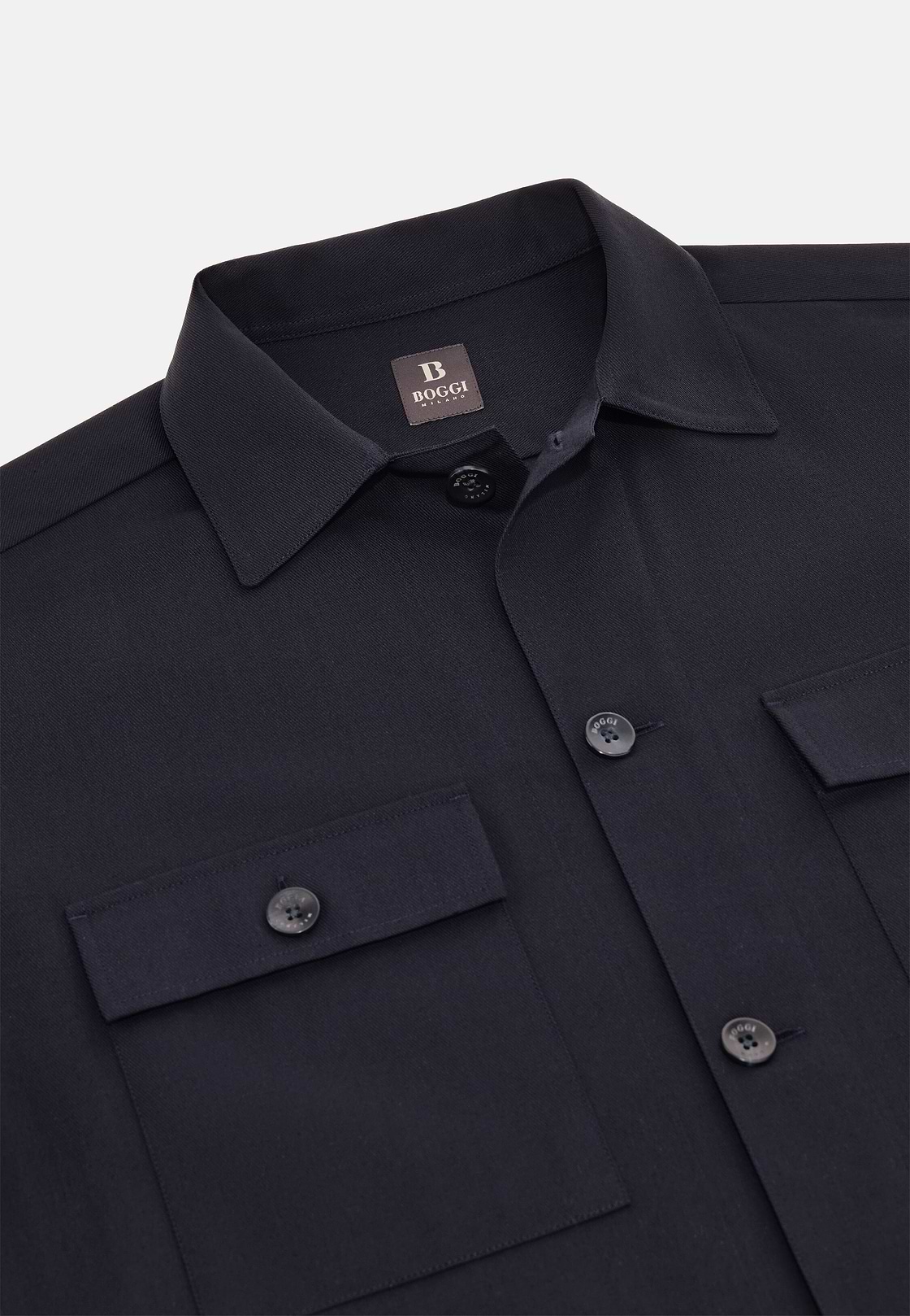 Cotton Overshirt, Navy blue, hi-res