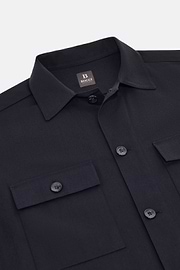 Cotton Overshirt, Navy blue, hi-res