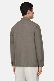 Link Shirt Jacket in Pure Washed Linen, Light Green, thumb, 3