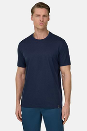 T-Shirt En Coton Tencel, bleu marine, thumb, 1