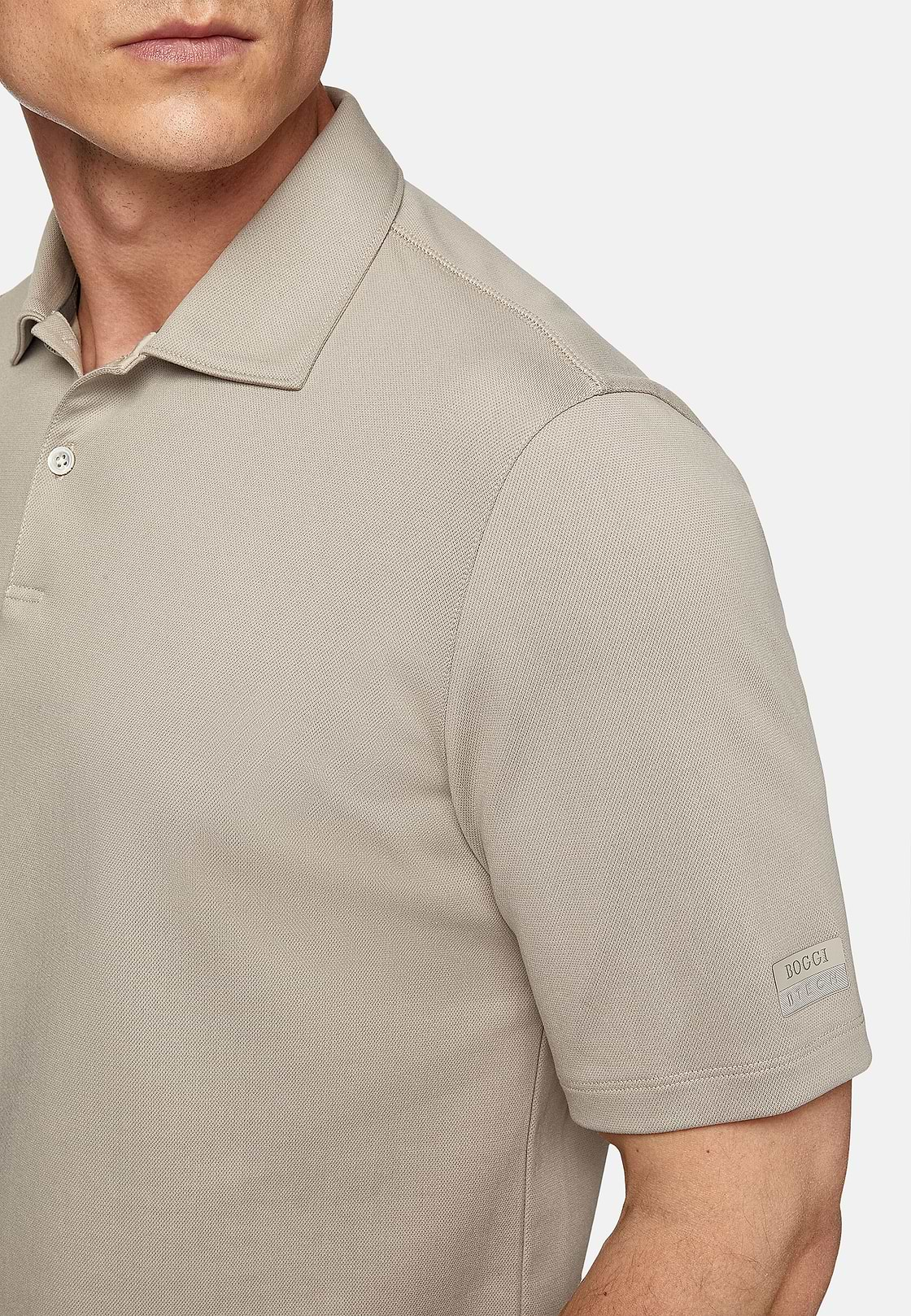 Camisa polo em piqué de alto desempenho, Sand, hi-res