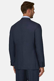 Suit Herringbone in Wool Flannel, Blue, thumb, 5