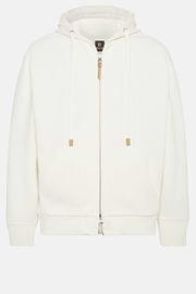 Katoenen hoodie met ritssluiting en capuchon, White, hi-res