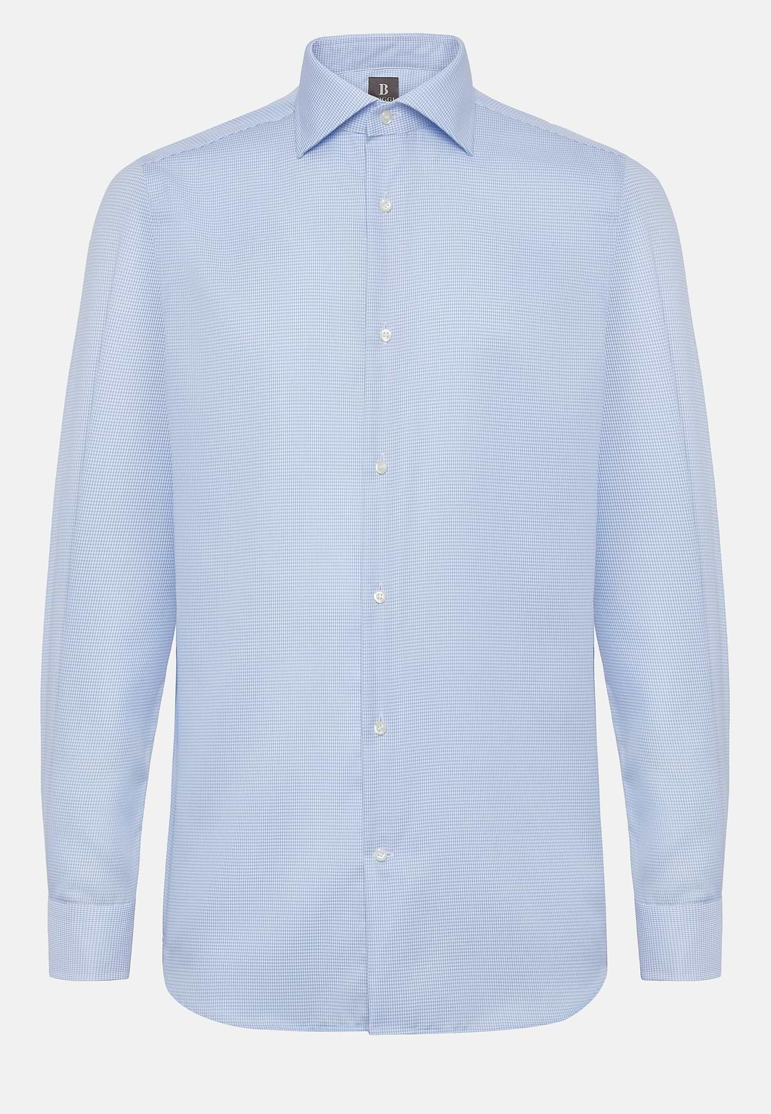 Chemise À Carreaux En Sergé de Coton Regular Fit, Bleu clair, hi-res