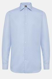 Twill Checked Cotton Regular Fit Shirt, Light Blue, hi-res