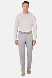 B Aria Pure Wool Trousers, Light grey, hi-res