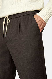 Pantalon De Ville En Flanelle, Marron, hi-res