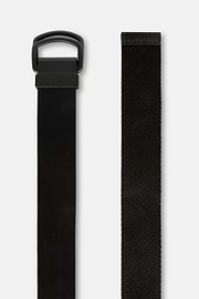 Leather Belt With Ribbon Trim, Black, hi-res