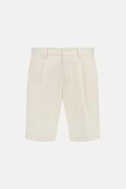 Stretch Cotton Bermuda Shorts, White, hi-res