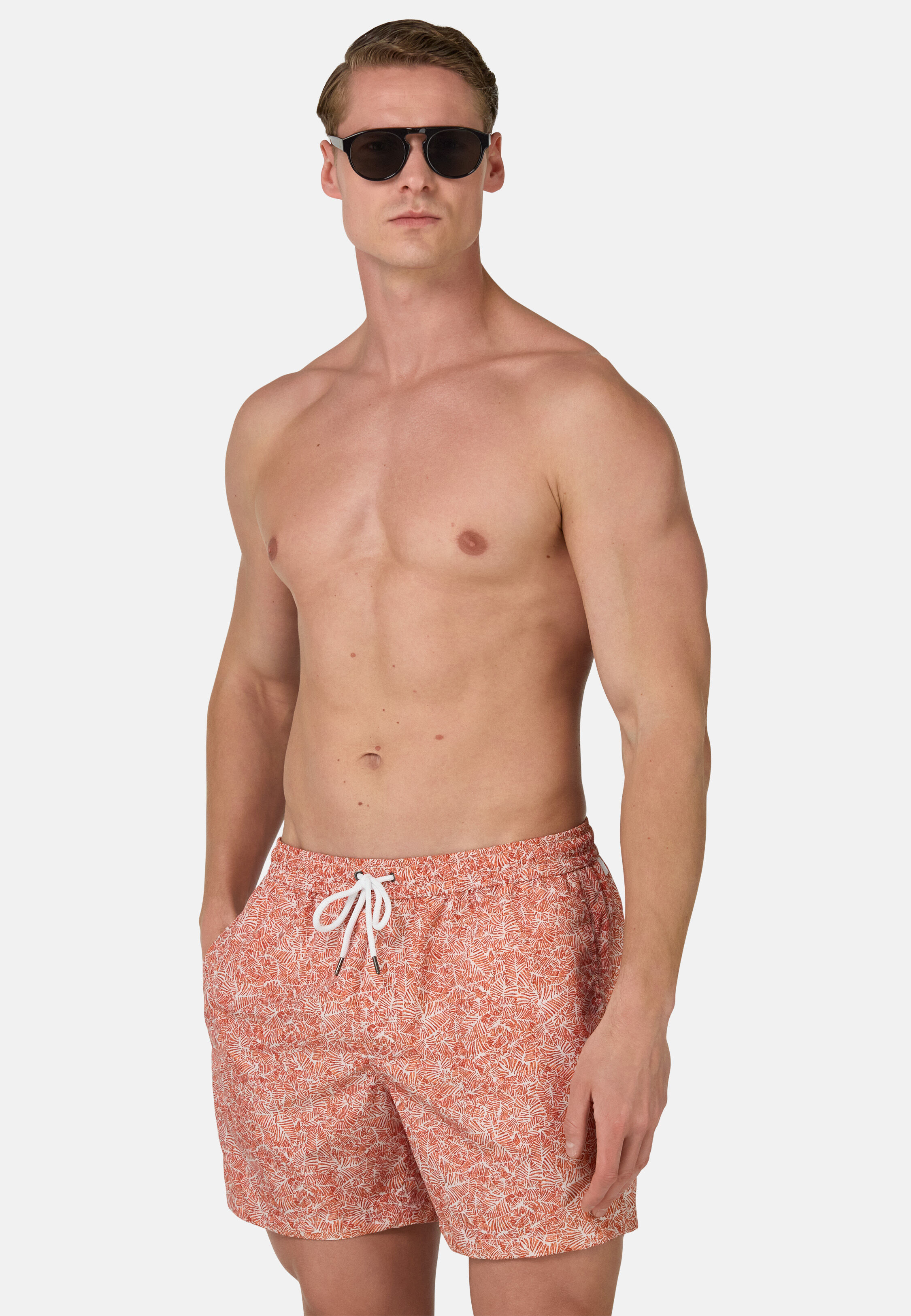 Patterned Print Swimsuit, Rot, hi-res