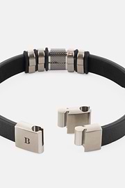 Leather Bracelet, Black, thumb, 3