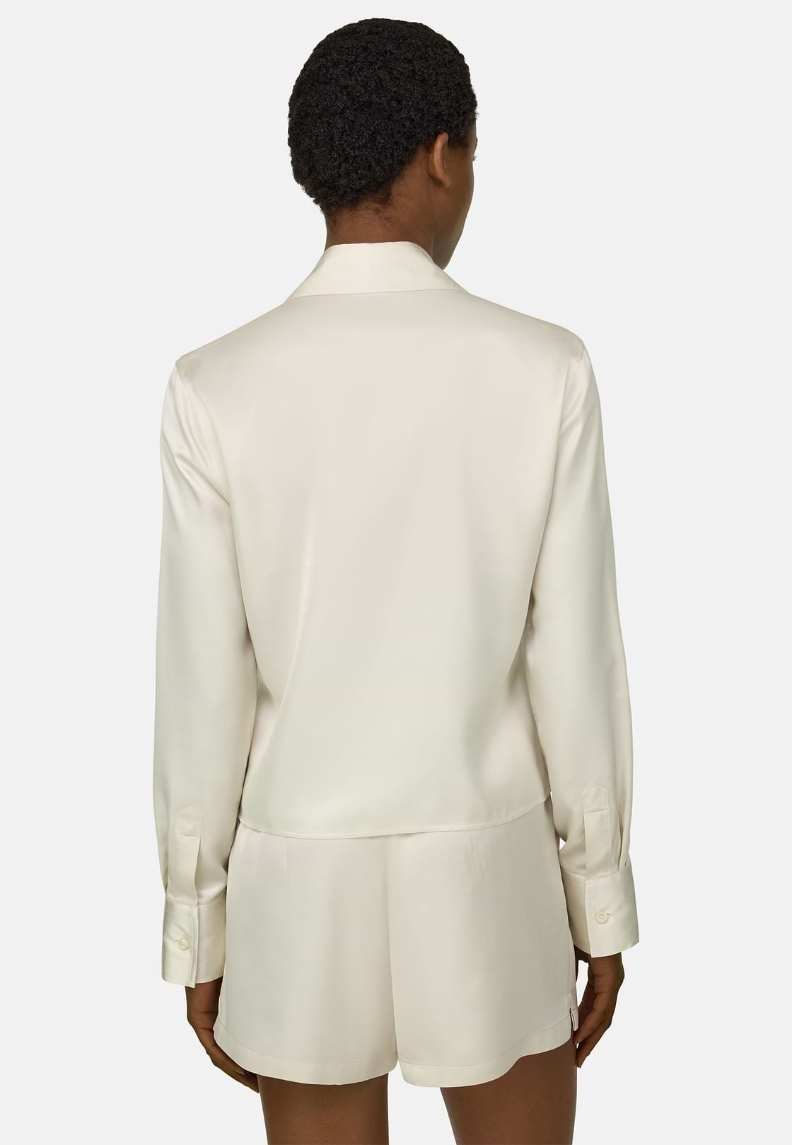 Hemd Aus Satin Regular Fit, Creme, hi-res, 3