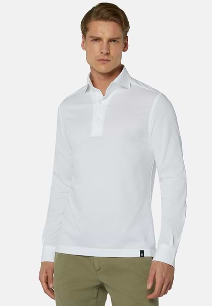 Japanese Jersey Polo Shirt, White, hi-res