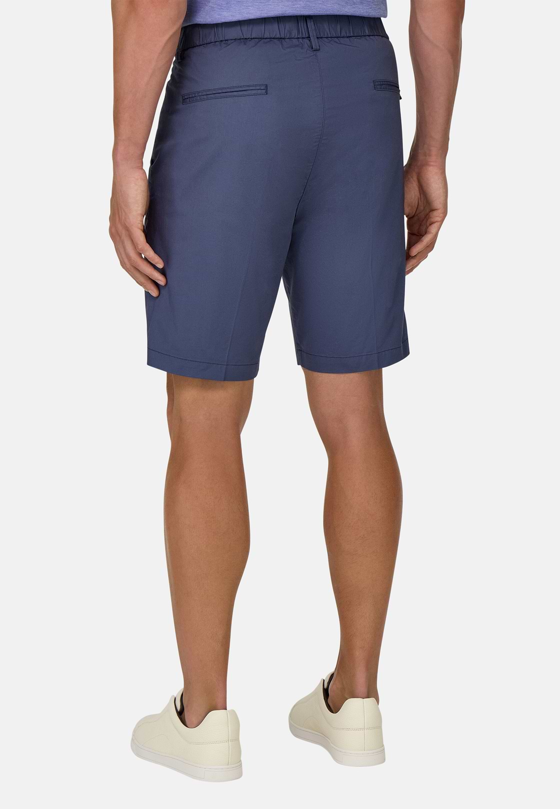 Stretch Cotton Bermuda Shorts, Air-blue, hi-res