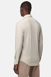 Slim Fit Stretch Nylon Shirt, Beige, hi-res